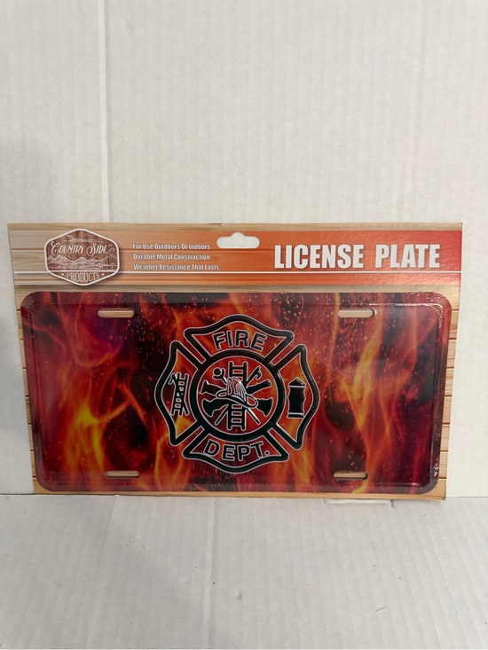 country side products Other - Country Side Products Fire Dept. Flame Design Metal License Plate